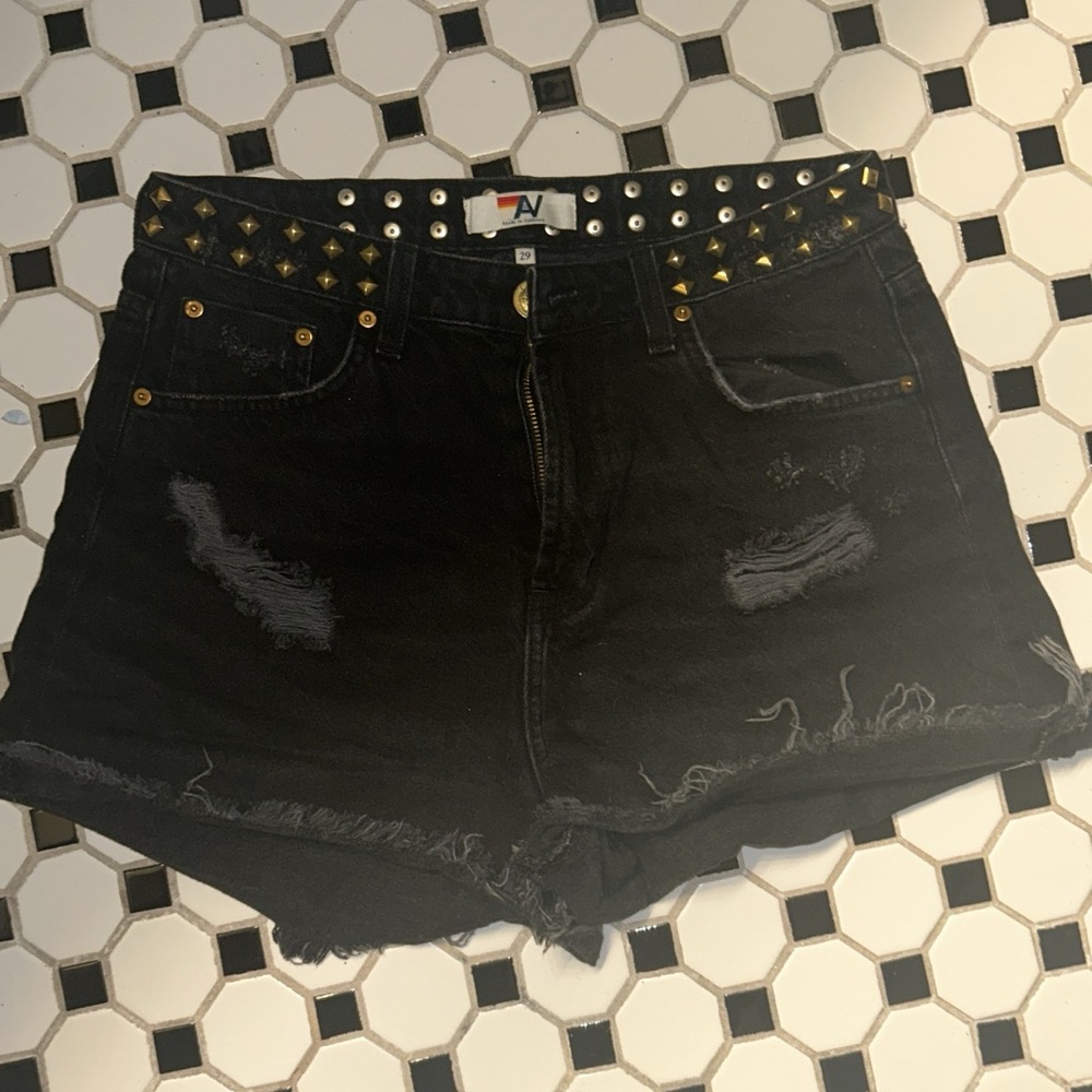 Aviator Nation black Jean shorts 29